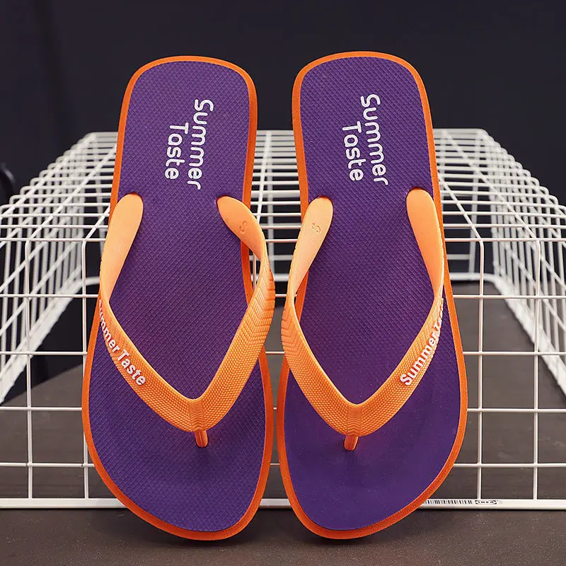 Summer Flip Flops Men Yellow Red Soft Sole 2021