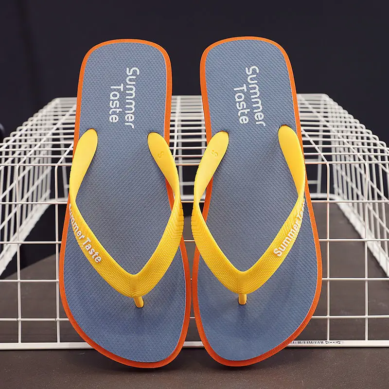 Summer Flip Flops Men Yellow Red Soft Sole 2021