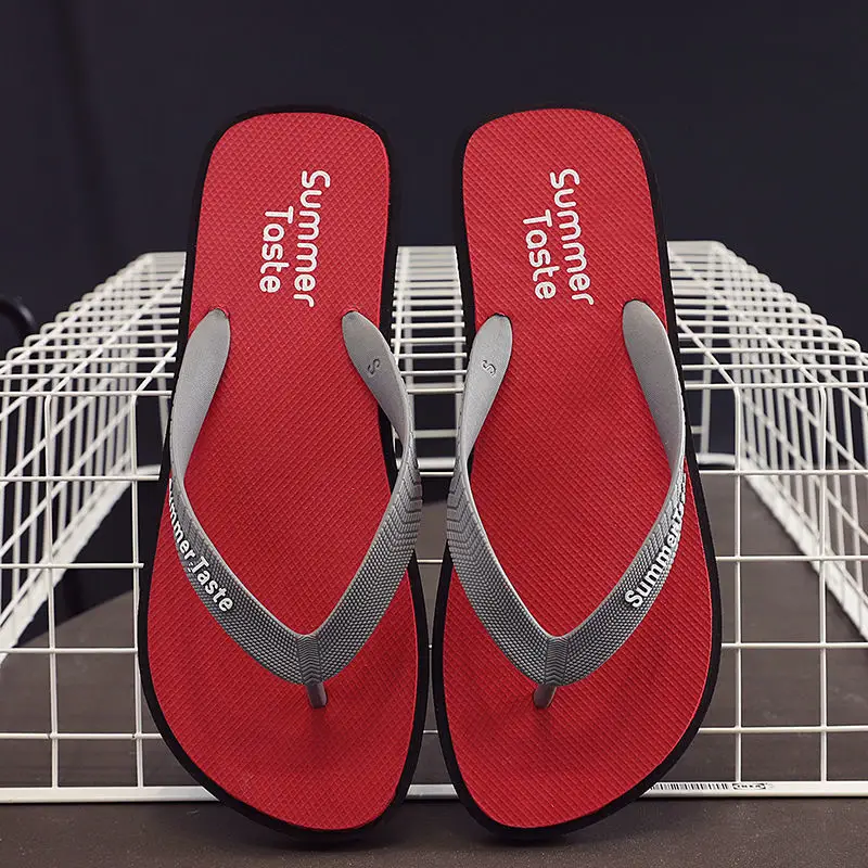 Summer Flip Flops Men Yellow Red Soft Sole 2021
