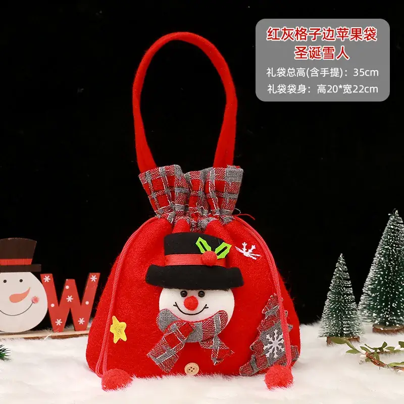 Christmas Snowman Candy Bag 14cm Red Bow - Image 12