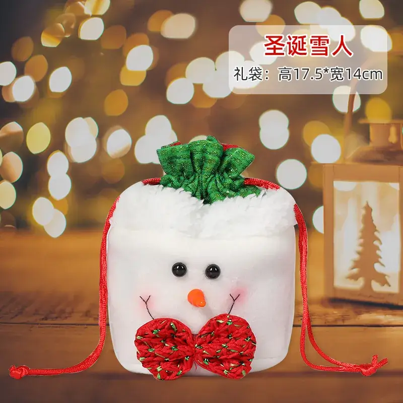 Christmas Snowman Candy Bag 14cm Red Bow - Image 17