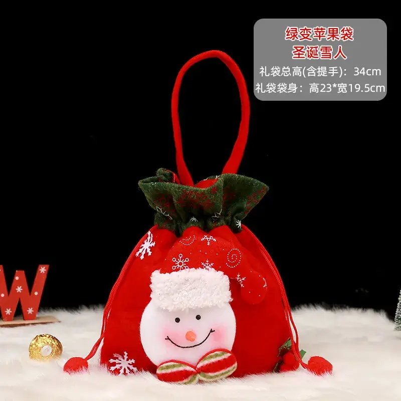 Christmas Snowman Candy Bag 14cm Red Bow - Image 2