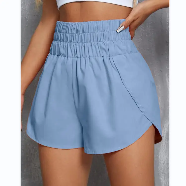 2022 Women's High Waist Elastic Shorts Mint Green - Image 3