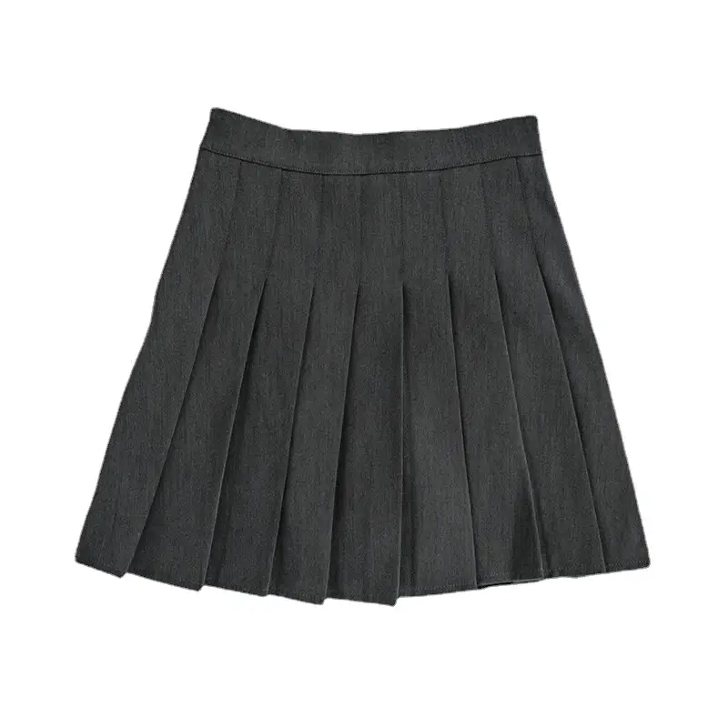 Black Pleated Skirt for Women High Waist Student Style