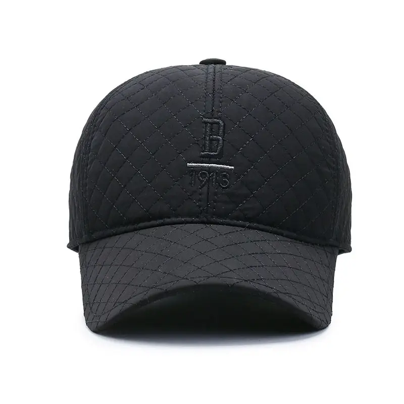 Men's 1919 Quilted Baseball Cap Grey Winter Sunshade - Image 4