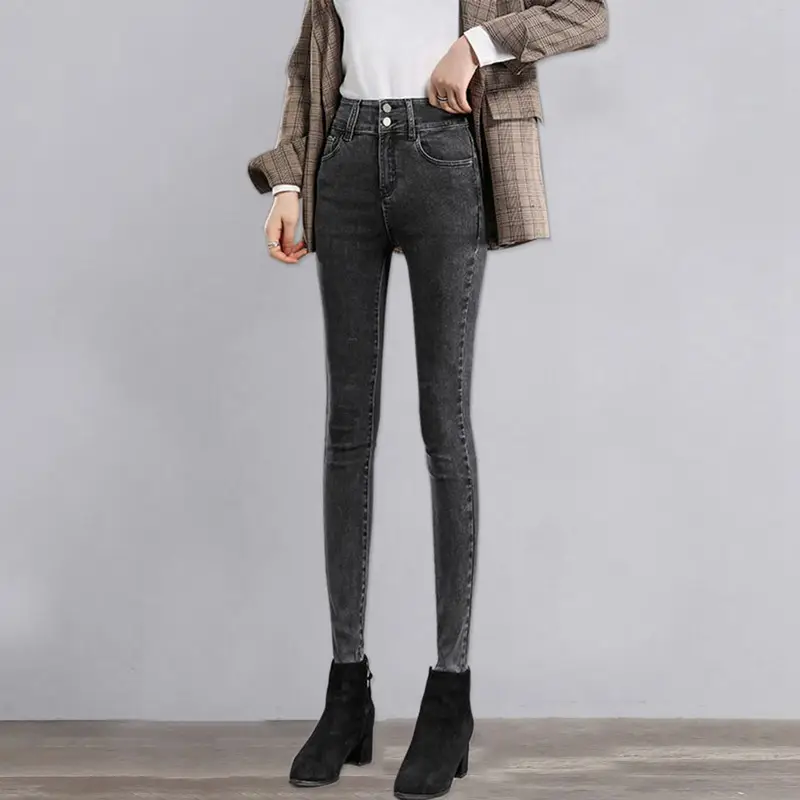 Women Slim Fit Jeans Fall Winter 2022 High Waist - Image 3