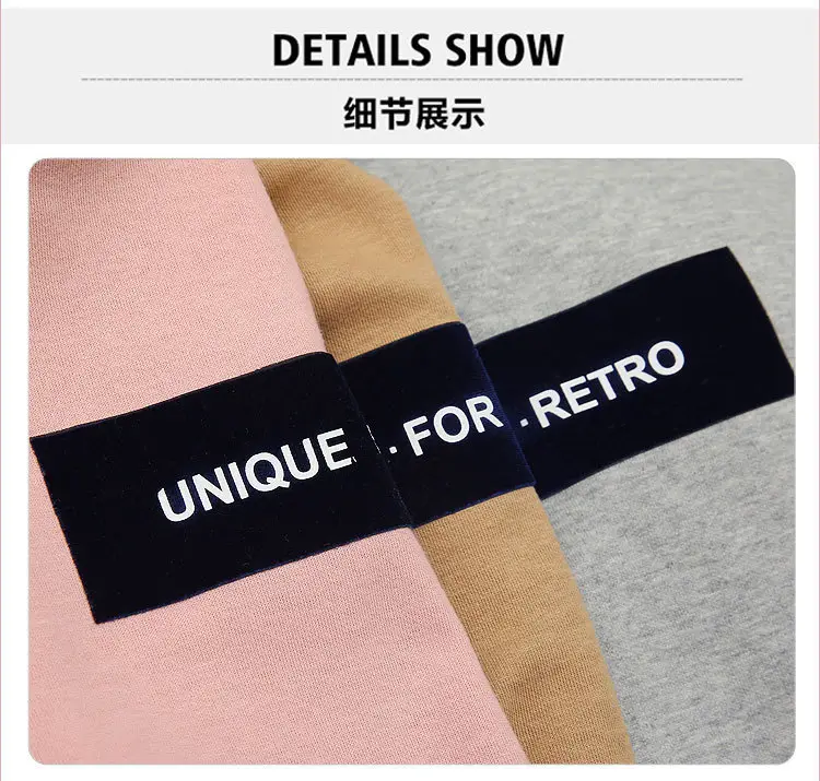 2021 Women Hooded Sweatshirt Set Gray Pink Plus Size — feature 15