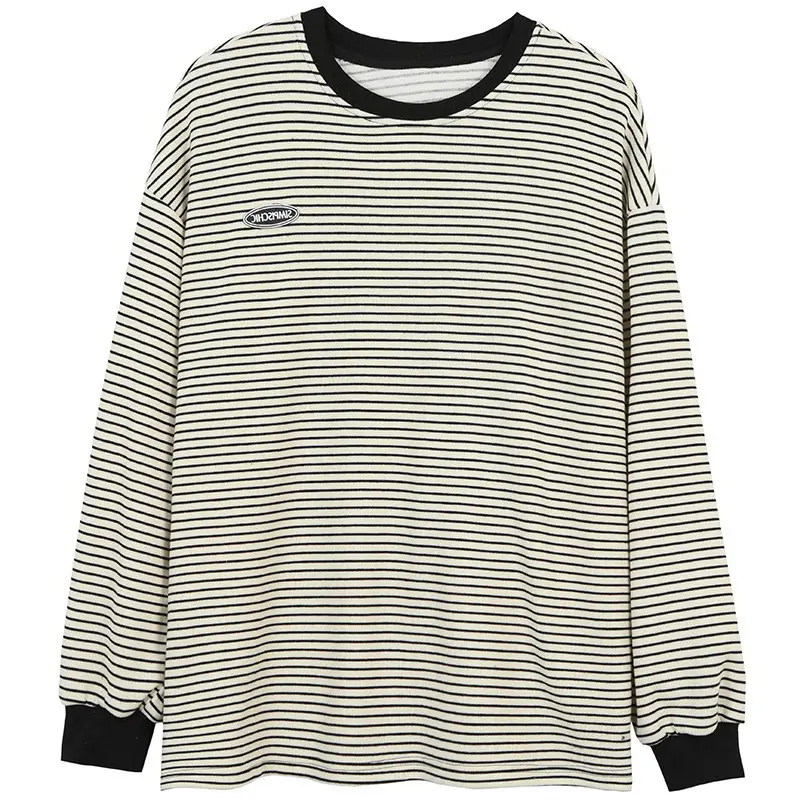 Women Korean Style Striped Long Sleeve T-Shirt - Image 7