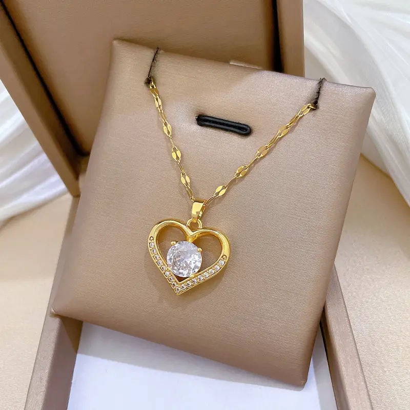 Golden Heart Tempered Steel Necklace for Women β feature 10