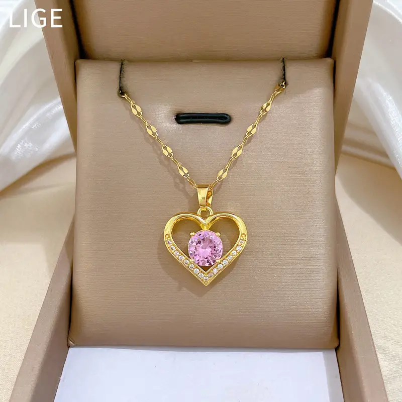 Golden Heart Tempered Steel Necklace for Women β feature 11