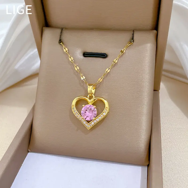 Golden Heart Tempered Steel Necklace for Women β feature 12