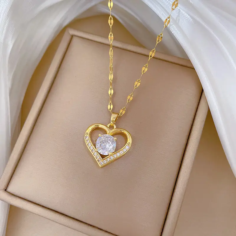 Golden Heart Tempered Steel Necklace for Women β feature 5