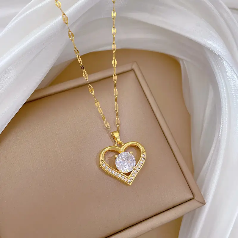 Golden Heart Tempered Steel Necklace for Women β feature 6