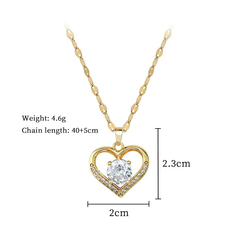 Golden Heart Tempered Steel Necklace for Women β feature 9