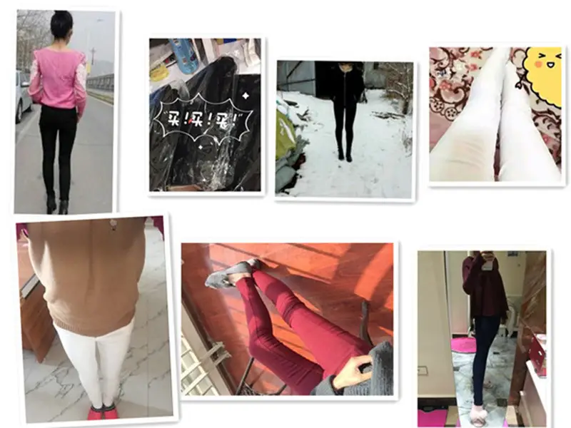 Women Slim Fit Fleece Lined Warm Winter Pants White — feature 5