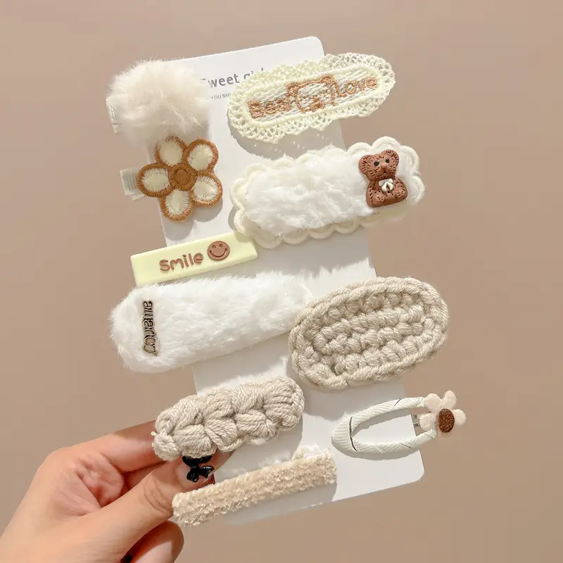 Cute Cartoon Hair Clips for Women & Kids Brown