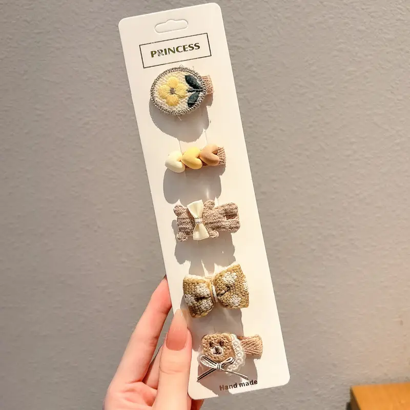 Cute Cartoon Hair Clips for Women & Kids Brown