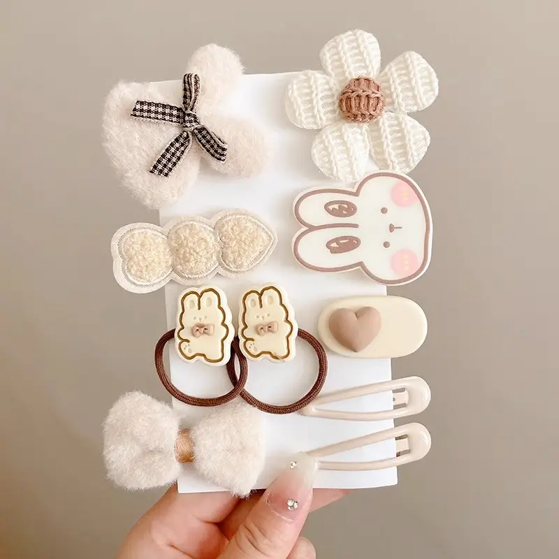 Cute Cartoon Hair Clips for Women & Kids Brown