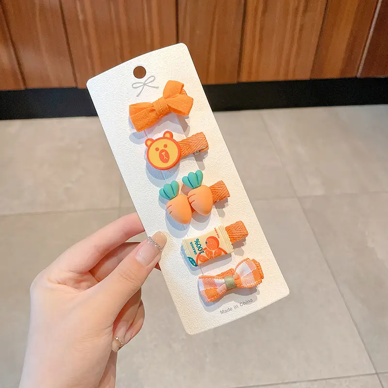 Cute Cartoon Hair Clips for Women & Kids Brown