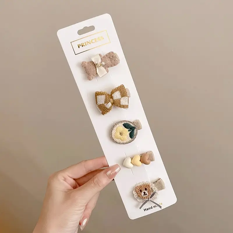 Cute Cartoon Hair Clips for Women & Kids Brown