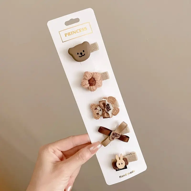 Cute Cartoon Hair Clips for Women & Kids Brown