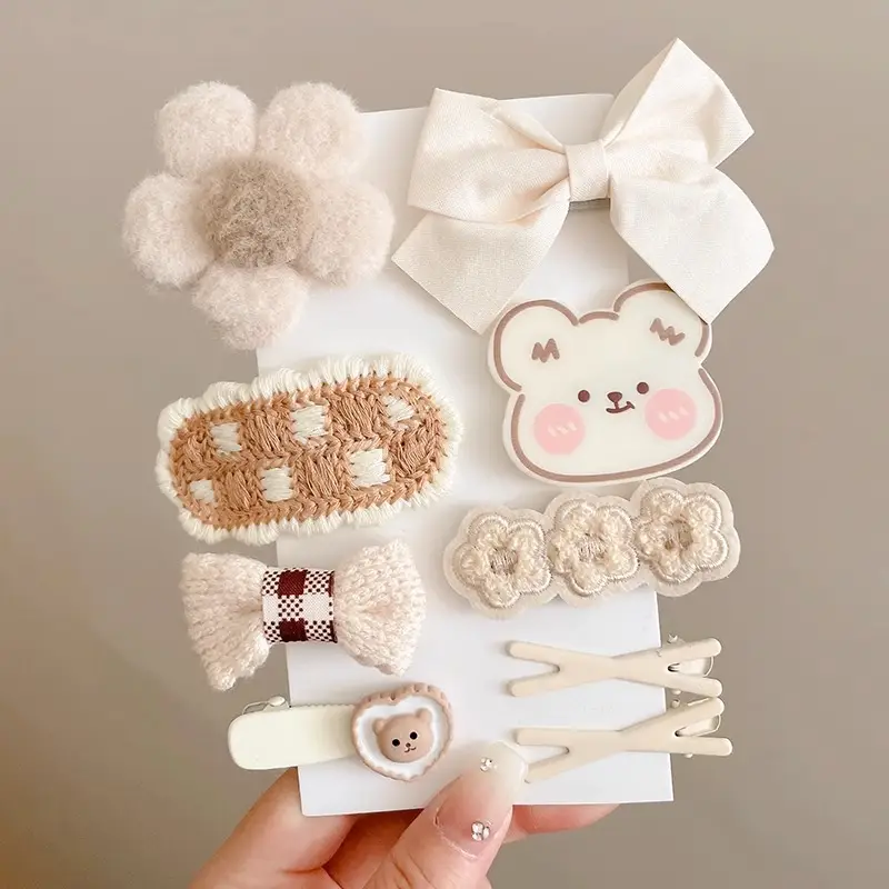 Cute Cartoon Hair Clips for Women & Kids Brown