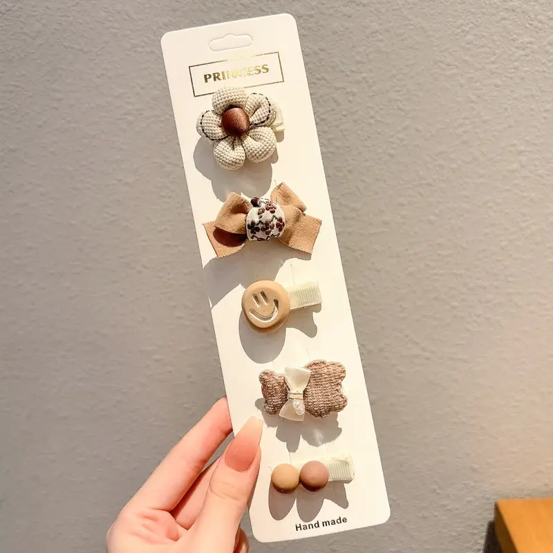 Cute Cartoon Hair Clips for Women & Kids Brown