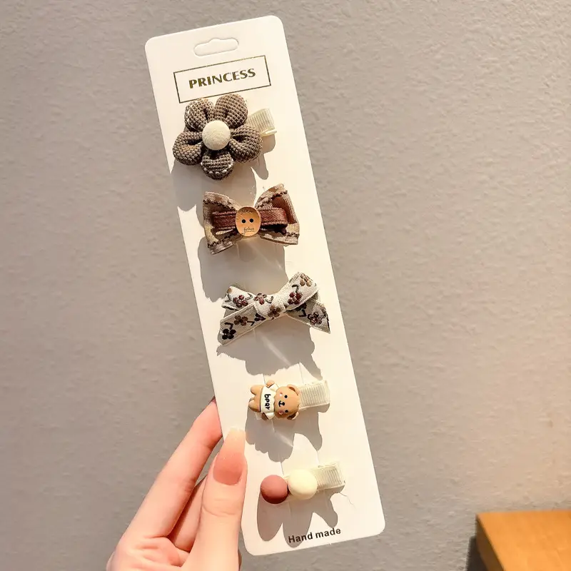 Cute Cartoon Hair Clips for Women & Kids Brown