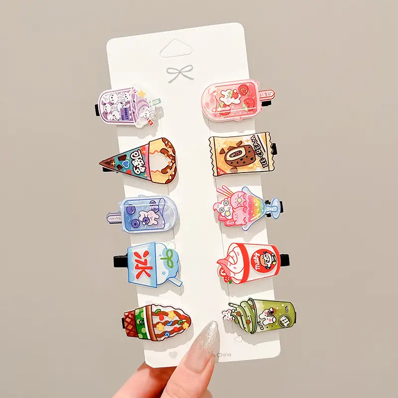 Cute Cartoon Hair Clips for Women & Kids Brown