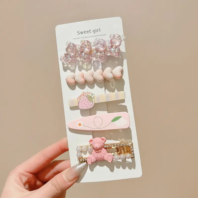 Cute Cartoon Hair Clips for Women & Kids Brown