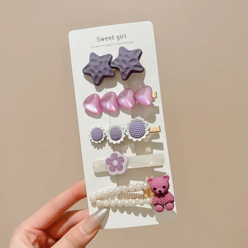 Cute Cartoon Hair Clips for Women & Kids Brown