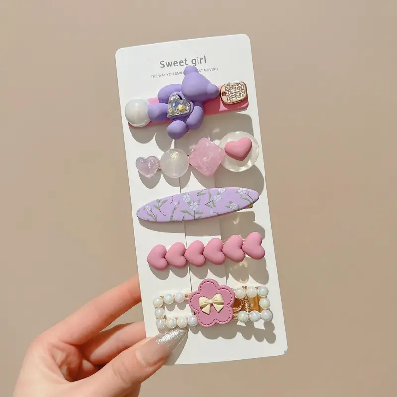 Cute Cartoon Hair Clips for Women & Kids Brown