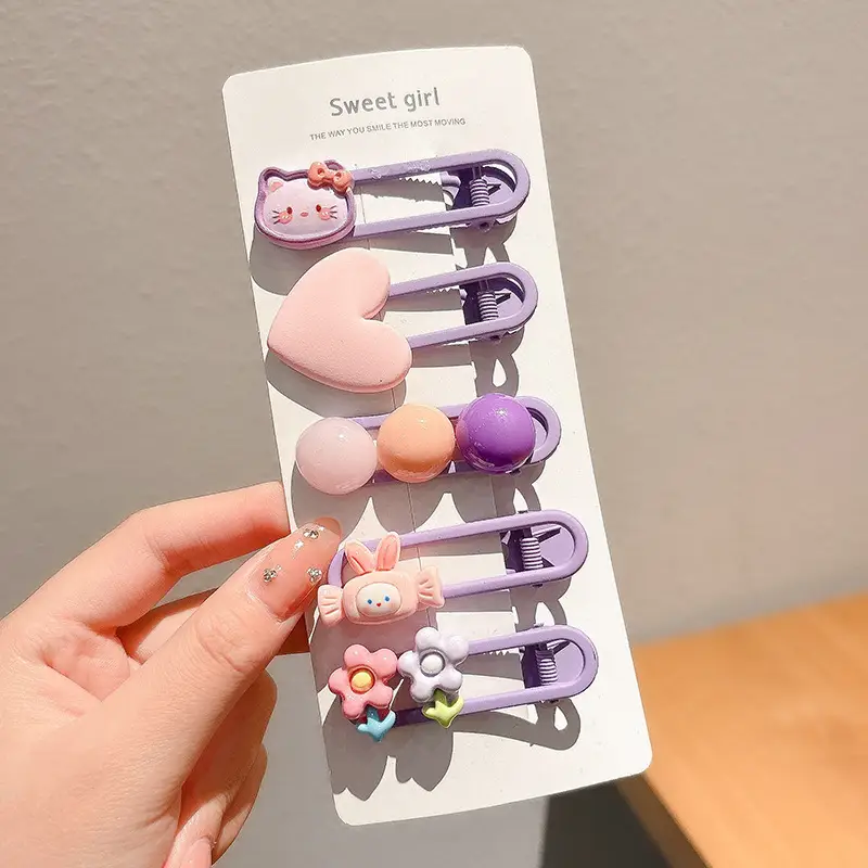 Cute Cartoon Hair Clips for Women & Kids Brown