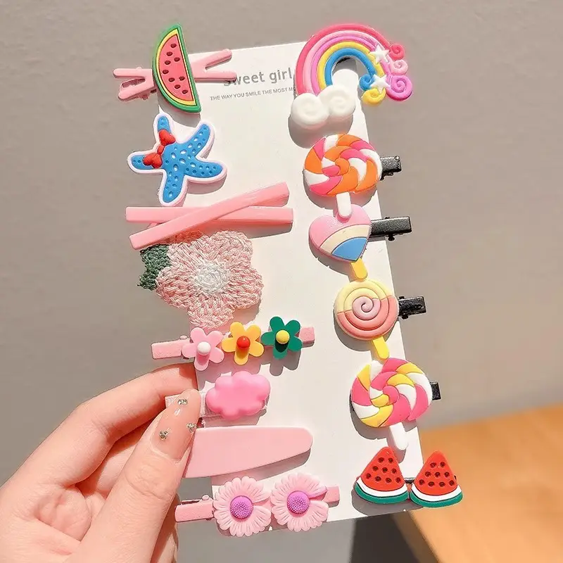 Cute Cartoon Hair Clips for Women & Kids Brown