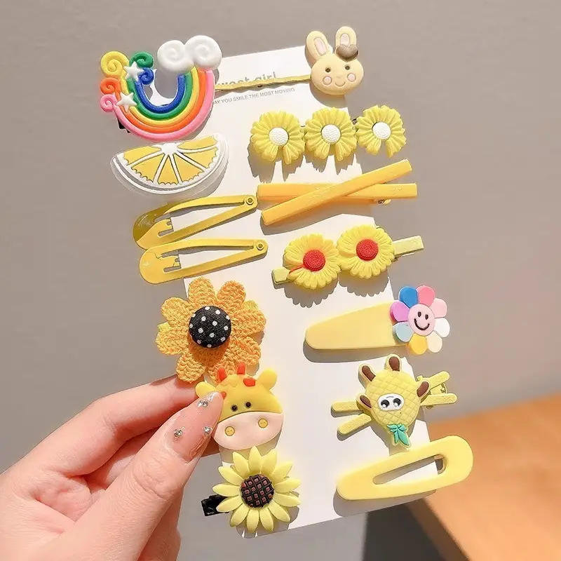Cute Cartoon Hair Clips for Women & Kids Brown
