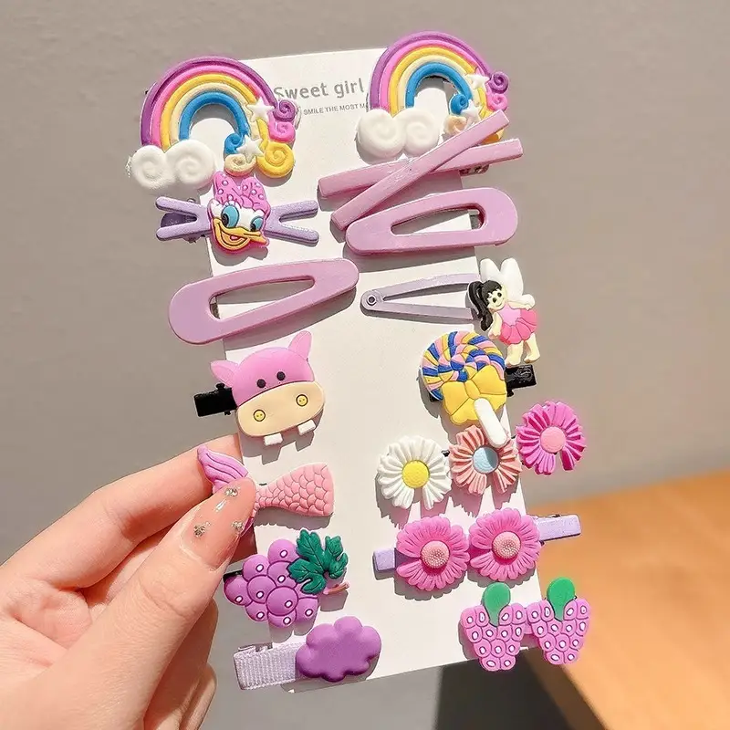 Cute Cartoon Hair Clips for Women & Kids Brown
