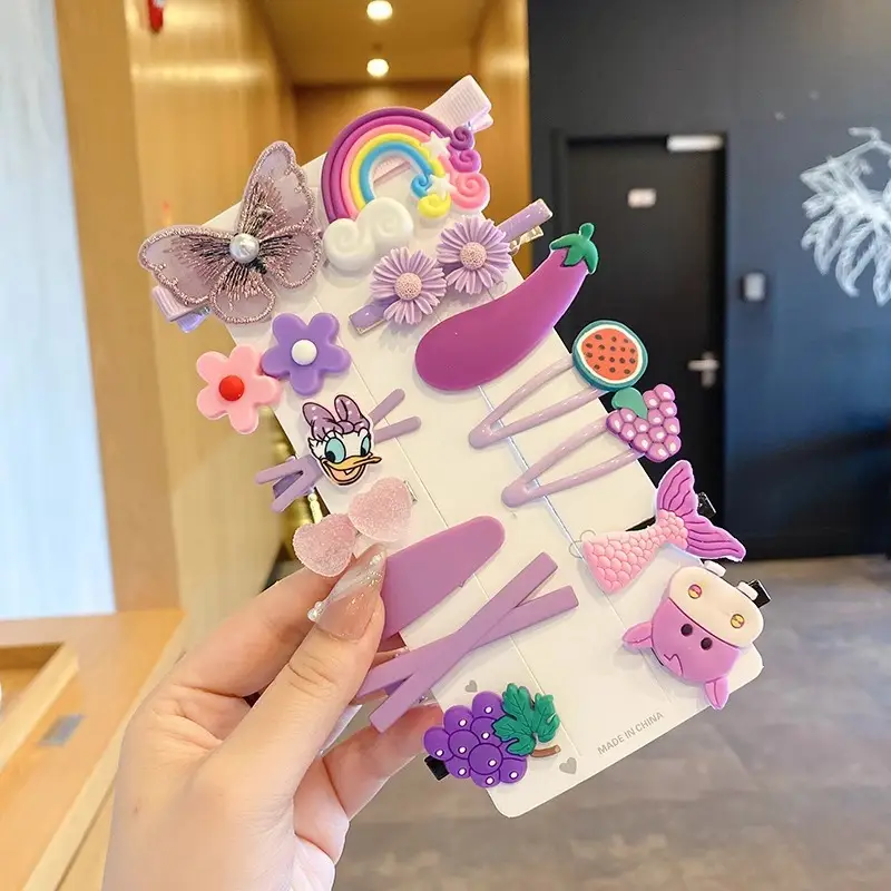 Cute Cartoon Hair Clips for Women & Kids Brown