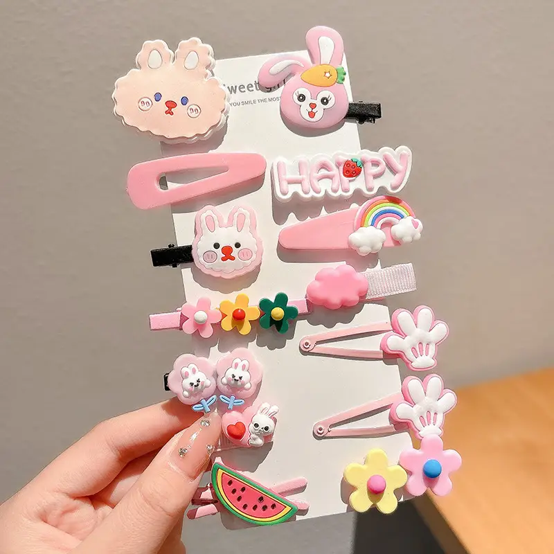 Cute Cartoon Hair Clips for Women & Kids Brown
