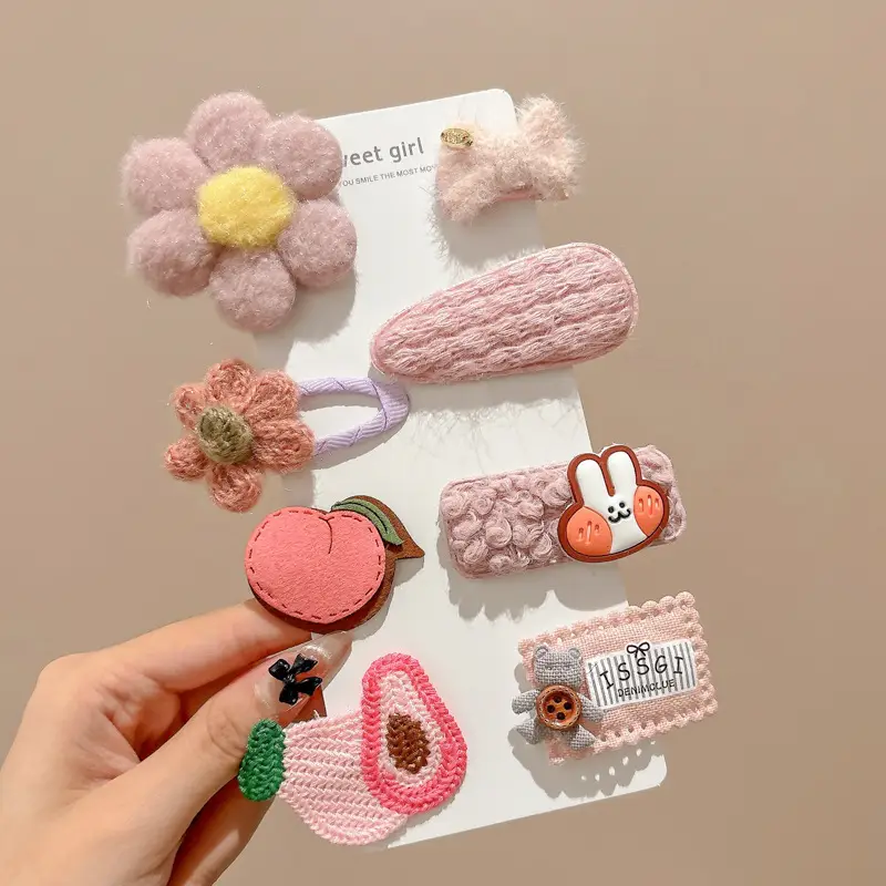 Cute Cartoon Hair Clips for Women & Kids Brown