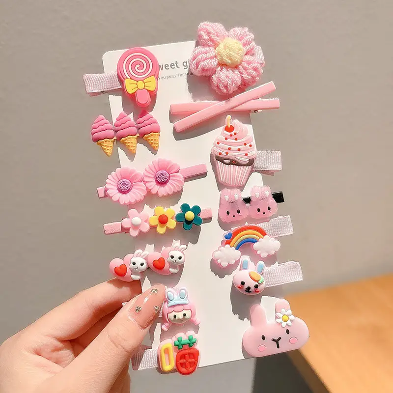 Cute Cartoon Hair Clips for Women & Kids Brown