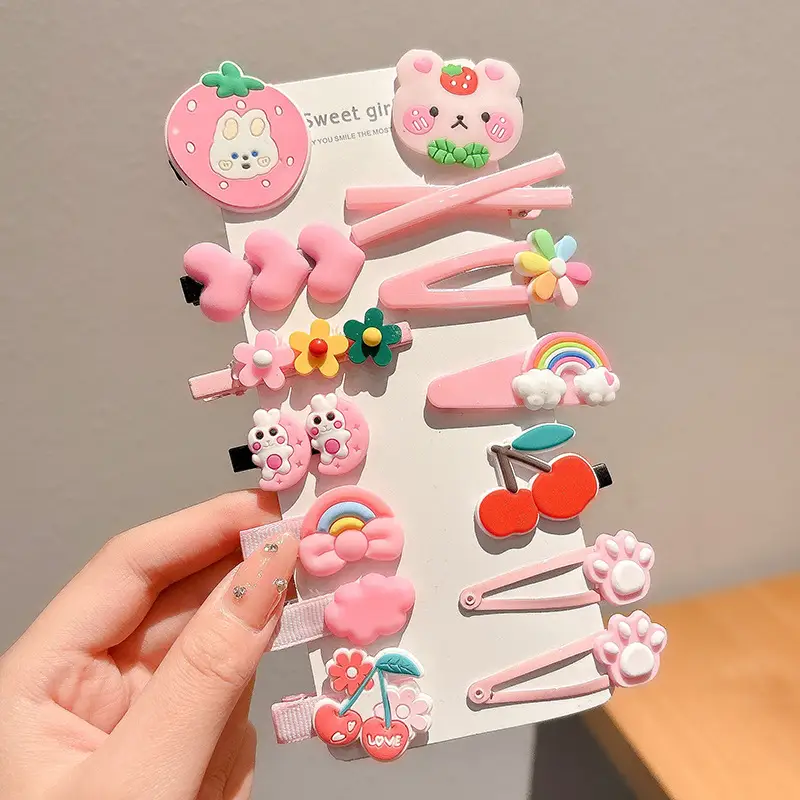Cute Cartoon Hair Clips for Women & Kids Brown