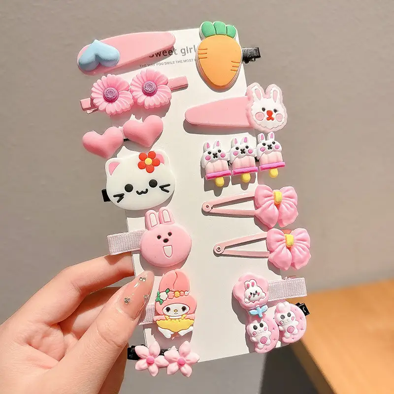 Cute Cartoon Hair Clips for Women & Kids Brown