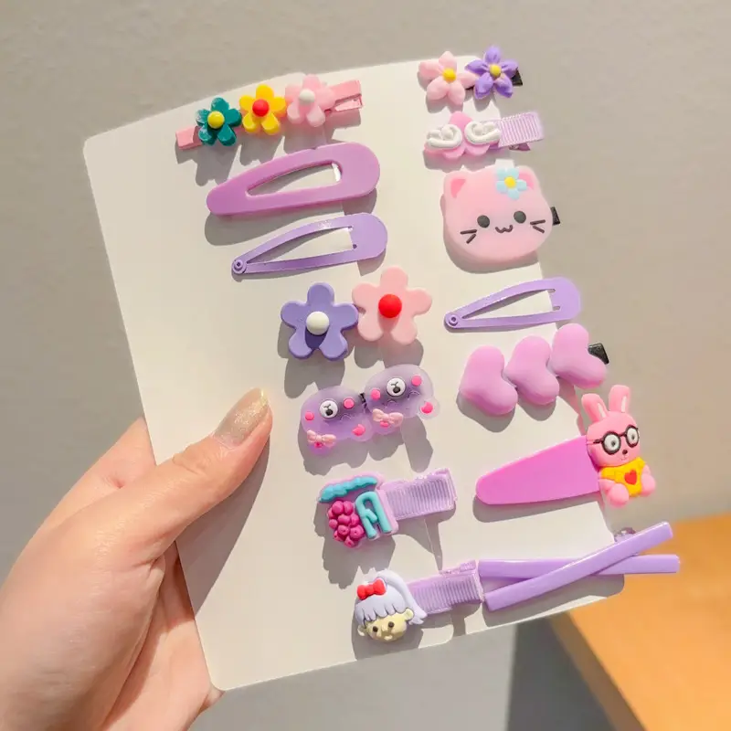 Cute Cartoon Hair Clips for Women & Kids Brown