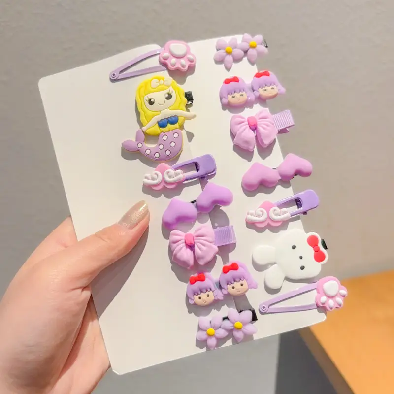 Cute Cartoon Hair Clips for Women & Kids Brown