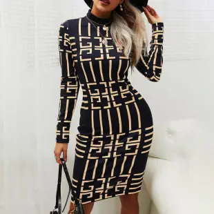 2023 Summer Printed V Neck Cold Shoulder Dress Blue — feature 3