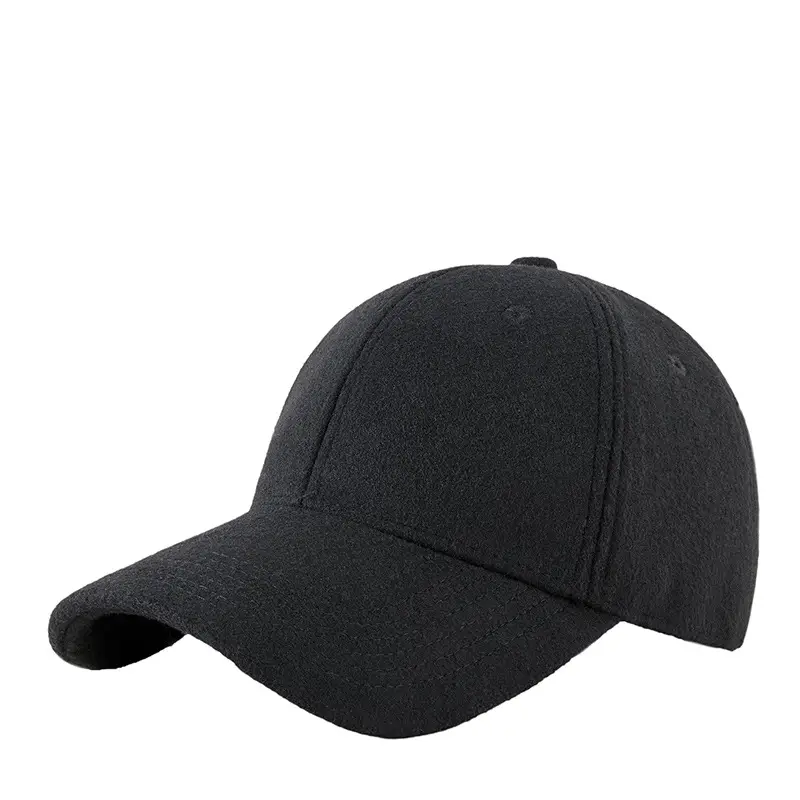 Men Wool Peaked Cap Grey Winter Warm Adjustable - Image 11