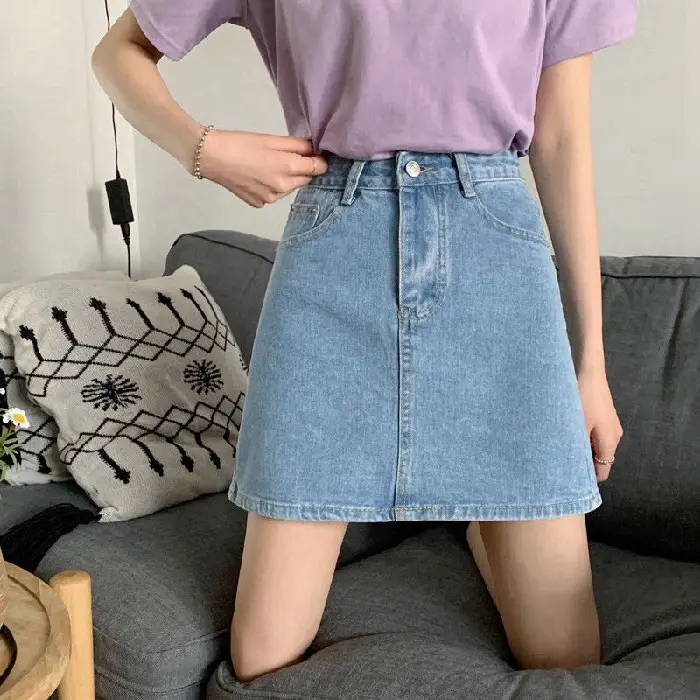 Women High Waist Denim Skirt Set Summer New Style - Image 2