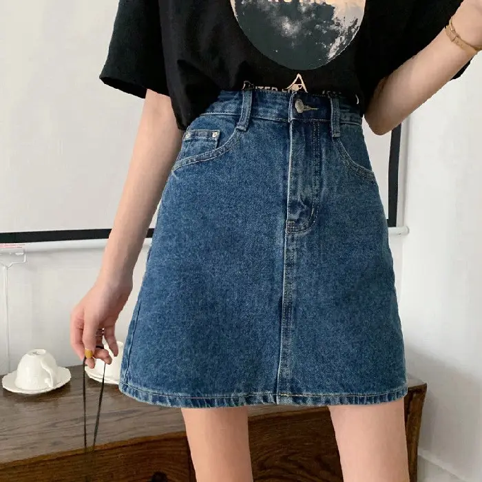 Women High Waist Denim Skirt Set Summer New Style - Image 3
