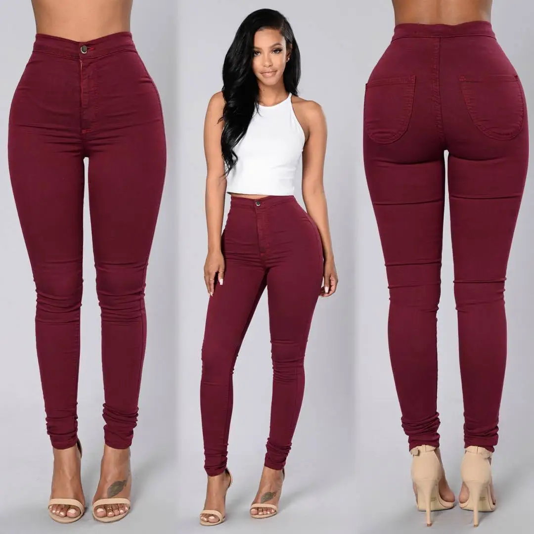 White Tight Slim Leggings High Waist 2021