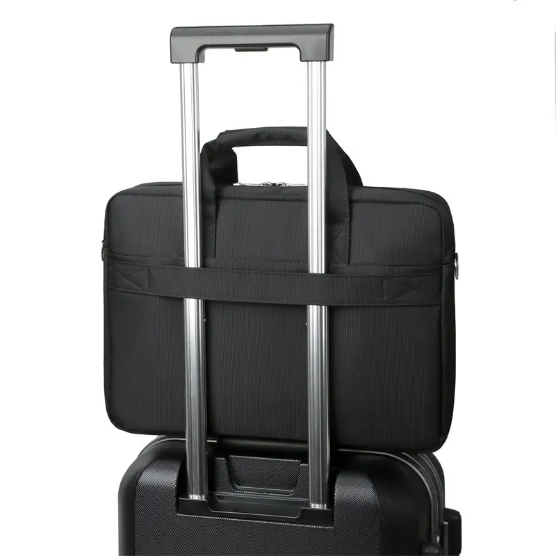 16 Inch Laptop Bag Men Black Nylon Shoulder Portable - Image 4